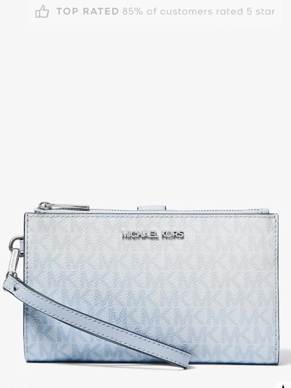 MICHAEL KORS Jet Set Large Double Zip Ombré Signature Logo Wristlet Wallet Phone